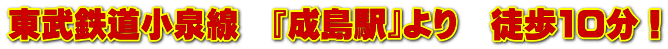 東武鉄道小泉線　『成島駅』より　徒歩10分！